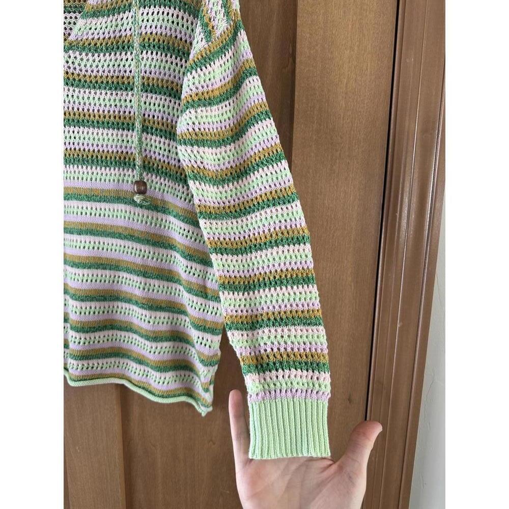 Zaket & Plover Loose Knit Long Sleeve Pullover Multicolor Striped Women’s Small - Picture 3 of 12